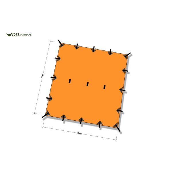 DD 3x3m Tarp - Sunset Orange