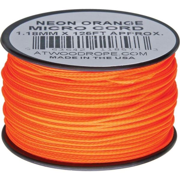 Atwood Micro Cord Paracord 125ft Neon Orange
