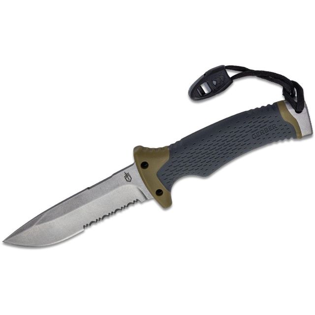Gerber Ultimate Fixed Blade Knife With Firestarter Green