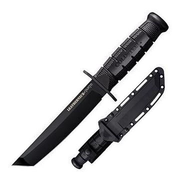 Cold Steel Leatherneck-Tanto Fixed 6.75" D2 Black Powder Coated Blade, Griv-Ex Handles, Secure-Ex Sheath