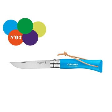 Opinel No.7 Colorama Trekking Knife - Cyan Blue
