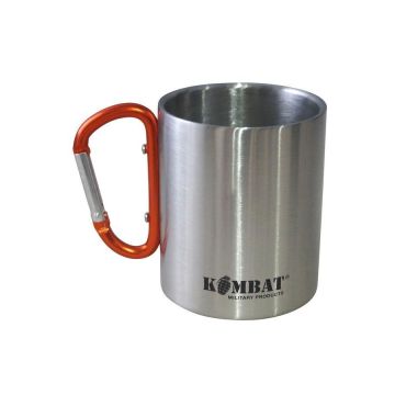 Kombat Carabiner Mug - Silver/ Orange