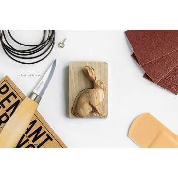 Carving Kit Inc Mora 120 - Hare - Oak Wood Pendant By Giles Newman