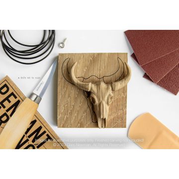 Carving Kit Inc Mora 120 - Steer - Oak Wood Pendant By Giles Newman