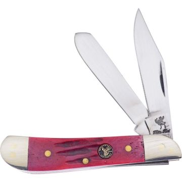 Frost Cutlery Dog Leg Trapper Pocket Knife - Dark Red
