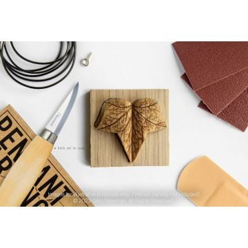 Carving Kit Inc Mora 120 - Ivy Leaf - Lime Wood Pendant By Giles Newman