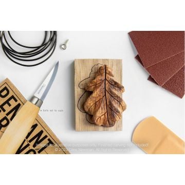 Carving Kit Inc Mora 120 - Maple - Oak Wood Pendant By Giles Newman