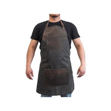Beaver Craft Adjustable Canvas and Leather Work Apron