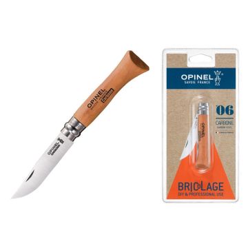 Opinel No06 Locking Knife - Carbon - Clam Pack
