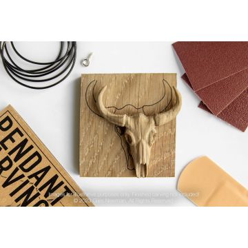 Whittling Kit - Steer - Oak Wood Pendant By Giles Newman