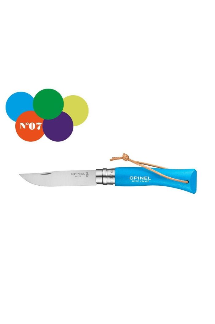 Opinel No.7 Colorama Trekking Knife - Cyan Blue