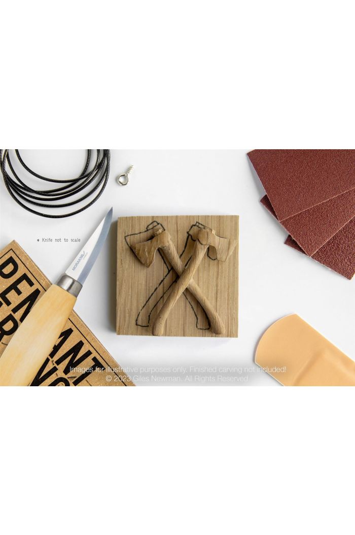 Carving Kit Inc Mora 120 - Axes - Oak Wood Pendant By Giles Newman
