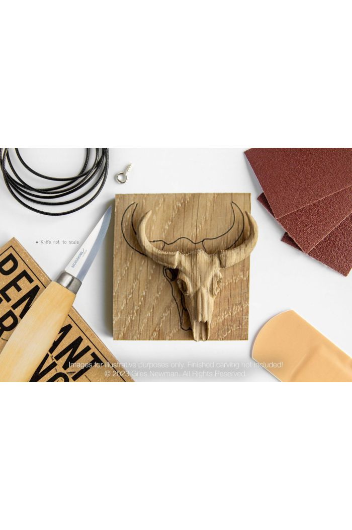 Carving Kit Inc Mora 120 - Steer - Oak Wood Pendant By Giles Newman