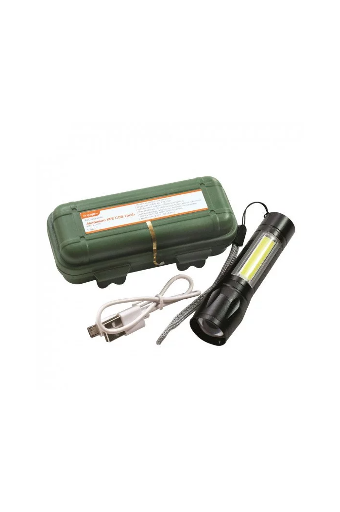 USB Rechargeable Aluminium XPE COB Torch