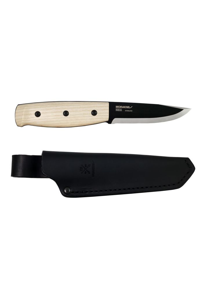 Mora Wit Knife Black Blade Ash Wood