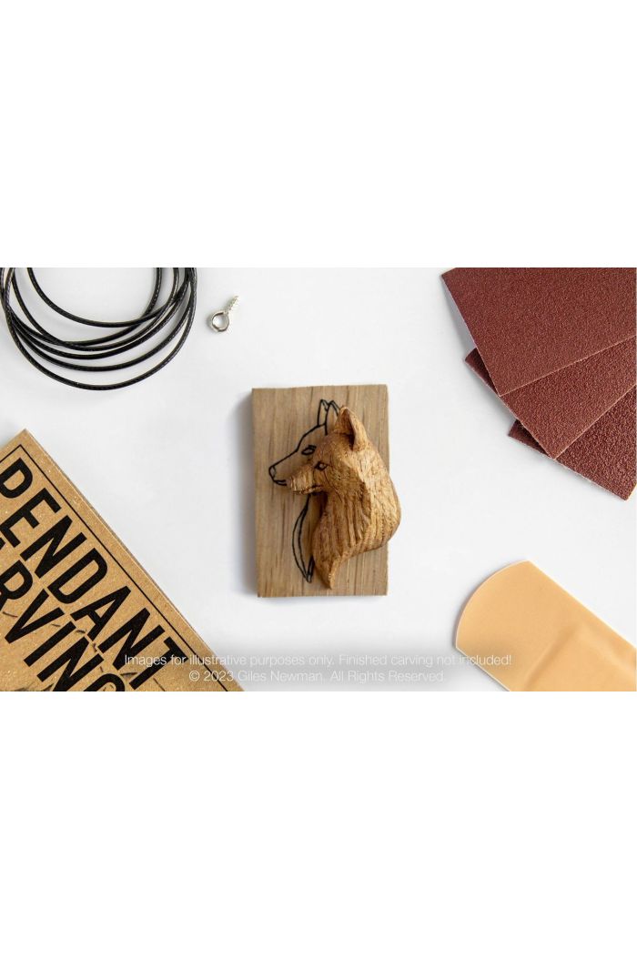Whittling Kit - Fox - Oak Wood Pendant By Giles Newman