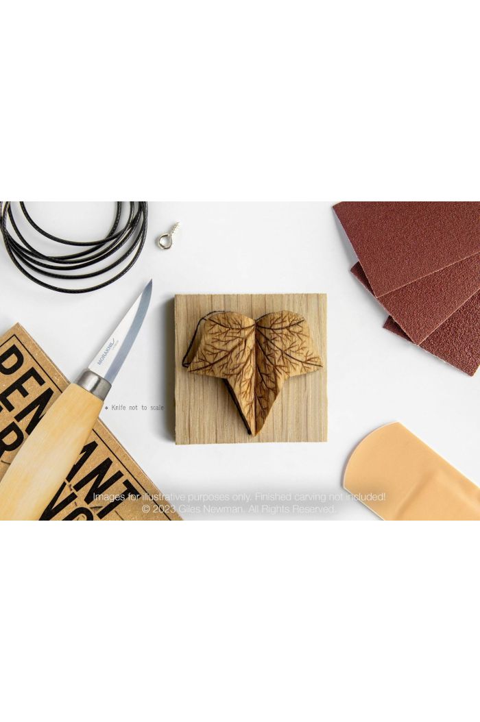 Carving Kit Inc Mora 120 - Ivy Leaf - Lime Wood Pendant By Giles Newman