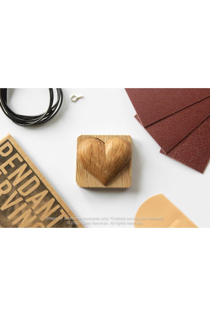 Whittling Kit - Heart - Lime Wood Pendant By Giles Newman