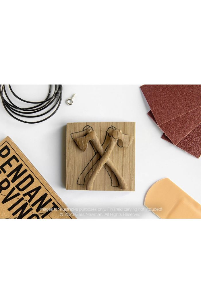 Whittling Kit - Axes - Oak Wood Pendant By Giles Newman