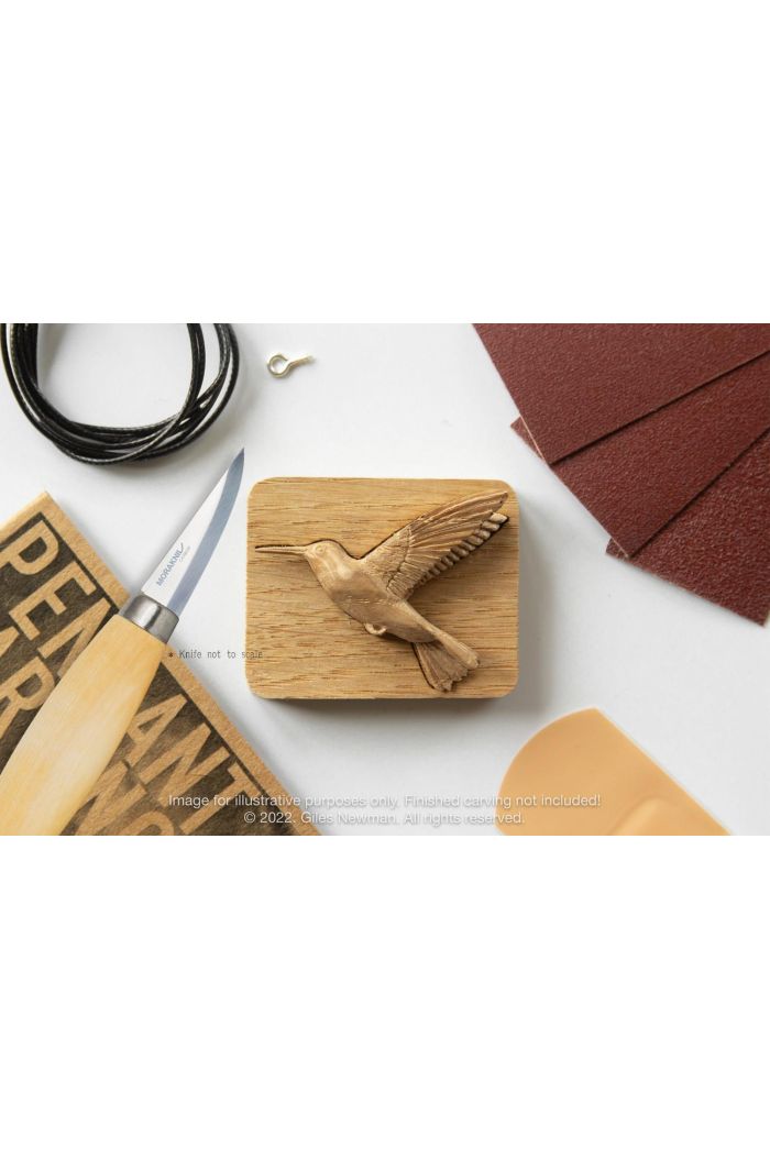 Carving Kit Inc Mora 120 - Hummingbird - Oak Wood Pendant By Giles Newman