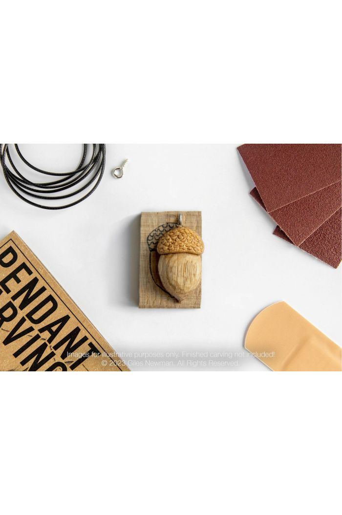 Whittling Kit - Acorn - Lime Wood Pendant By Giles Newman