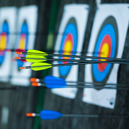 Archery bows, arrows and targets