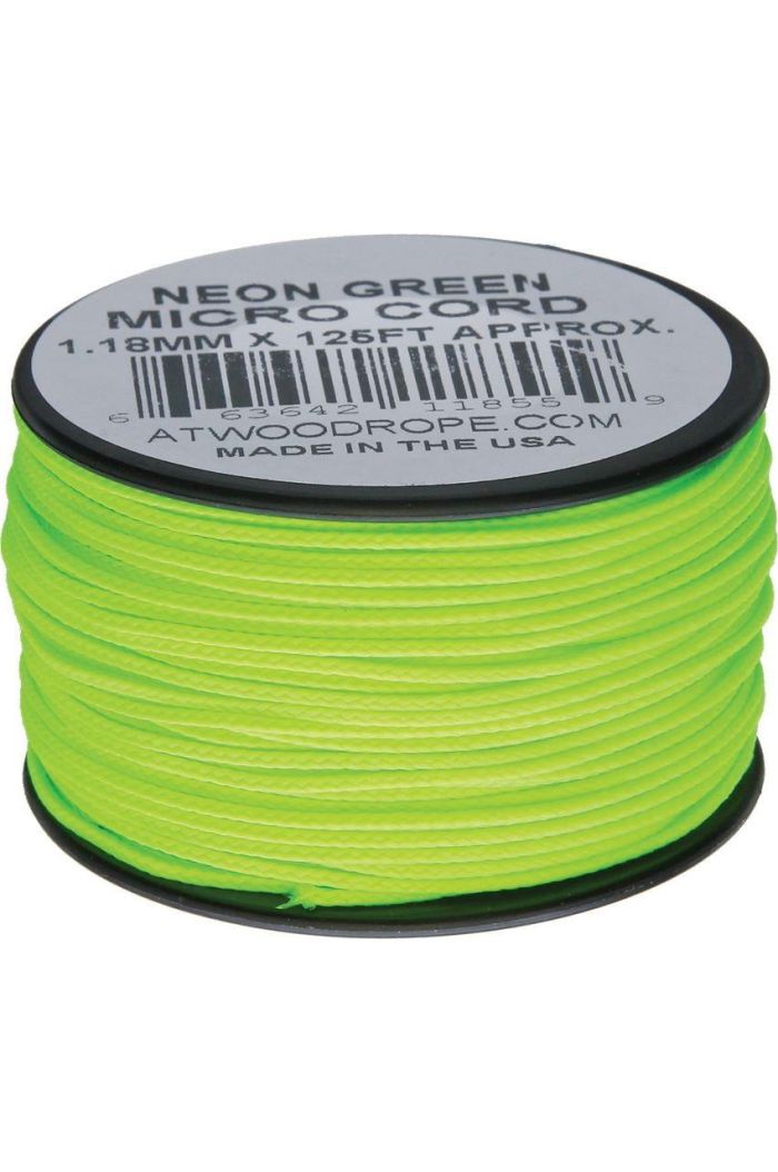Atwood Micro Cord Paracord 125ft Neon Green