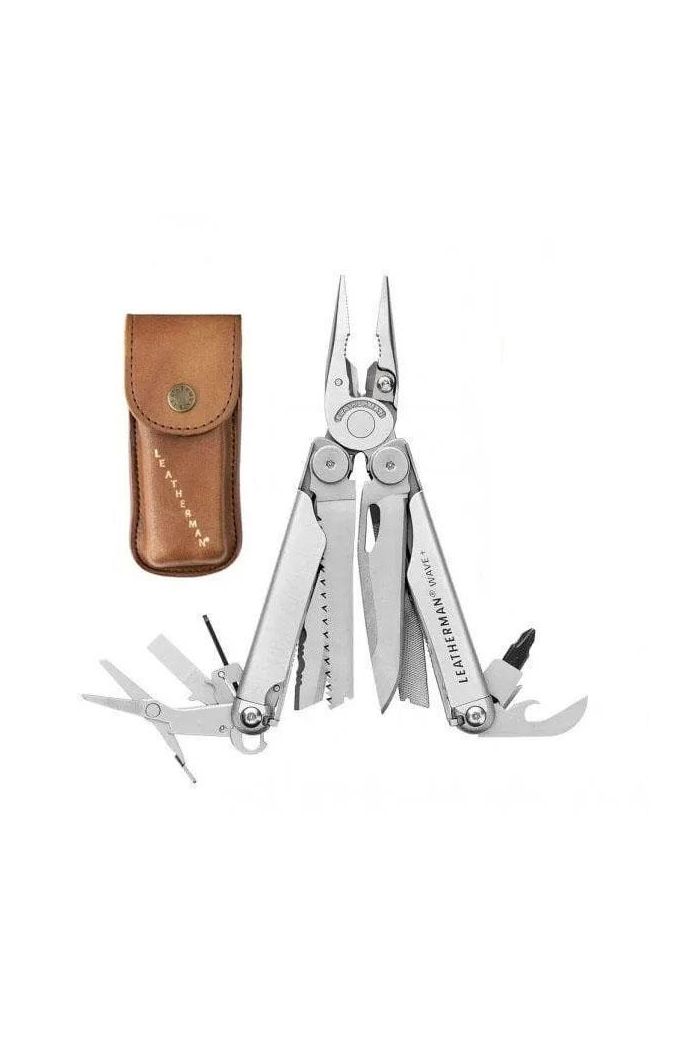 Leatherman Wave+ Multi-Tool Stainless Steel With Brown Leather Heritage Sheath