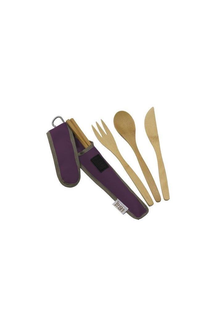 To-Go Ware - Bamboo Cutlery Set /w Chopsticks In Mulberry Purple Carry Case